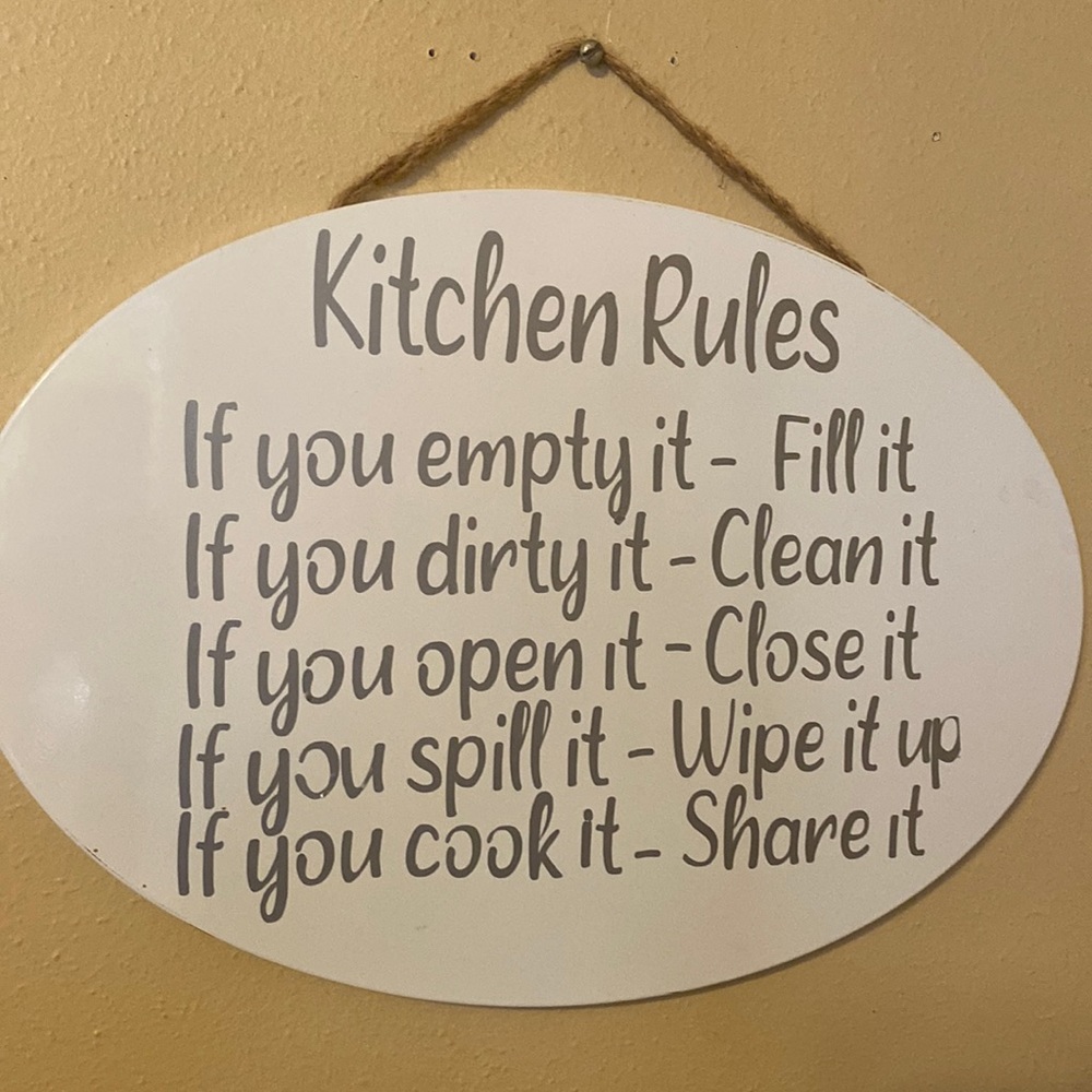 Kitchen Rules Sign